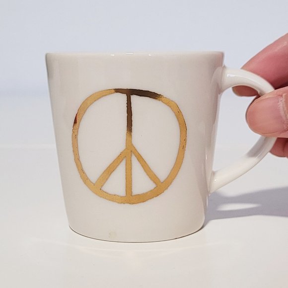 2/$30 - Starbucks 3oz Espresso Demi-Tasse Peace Gold Foil Cup - NIB - Picture 2 of 6